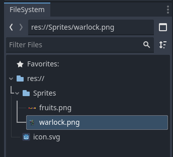Godot FileSystem with imported PNG
