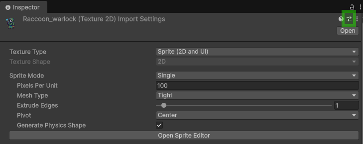 Saving an importer preset in Unity