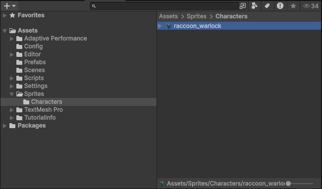 Importing a PNG sprite into a Unity project