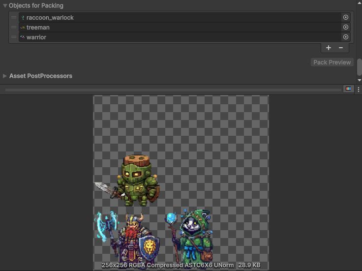 Sprite Atlas configuration